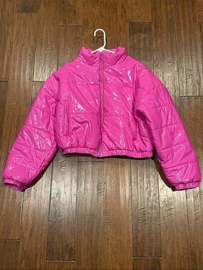 Women’s XL Barbiecore Shiny Fuchsia Puffer Jacket